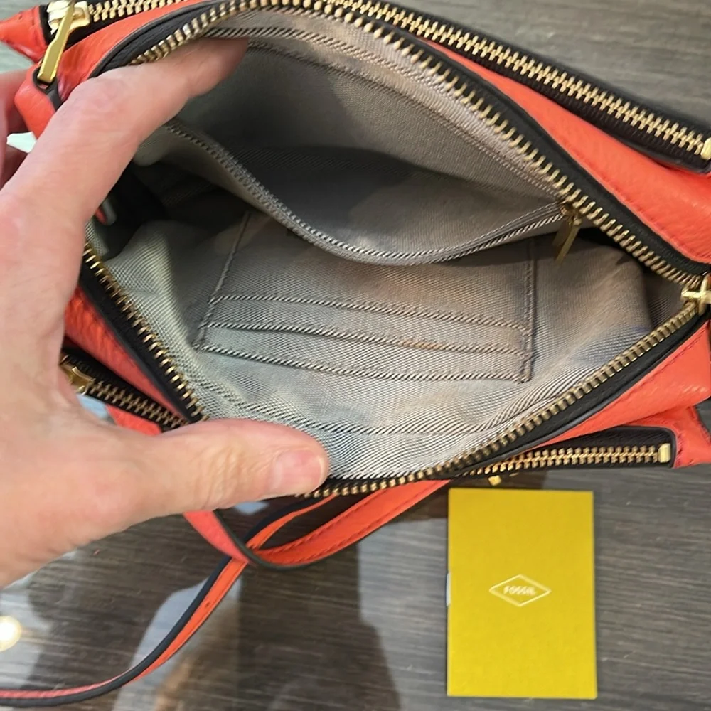 Fossil Women's Campbell Crossbody Bag Lava - Coral - Picture 10 of 17